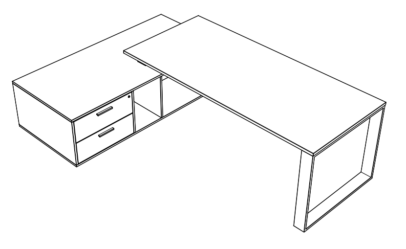 Mesa con credencia de alta direcci&oacute;n para oficina colecci&oacute;n BCN