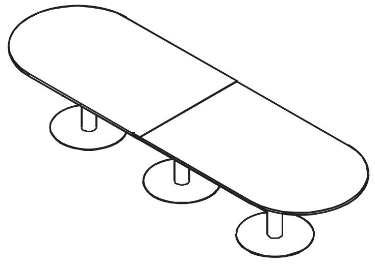 Mesa para Sala de reuniones ovalada con pie columna