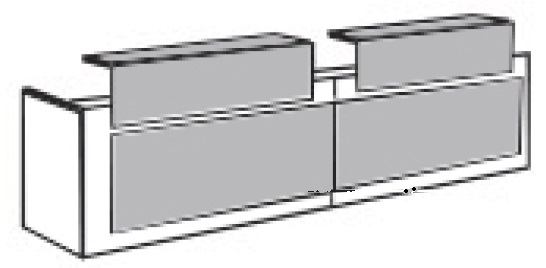 Mesa mostrador doble